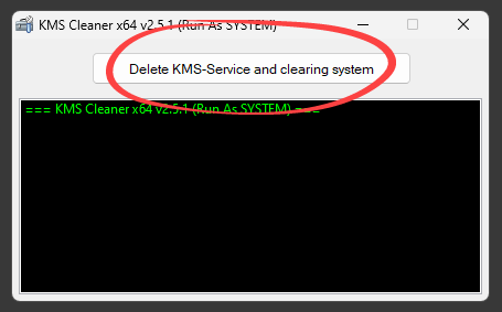 Работа с KMSCleaner